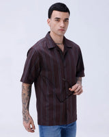 Brown Dobby Stripes ShirtUnited By Hope