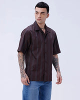 Brown Dobby Stripes ShirtUnited By Hope