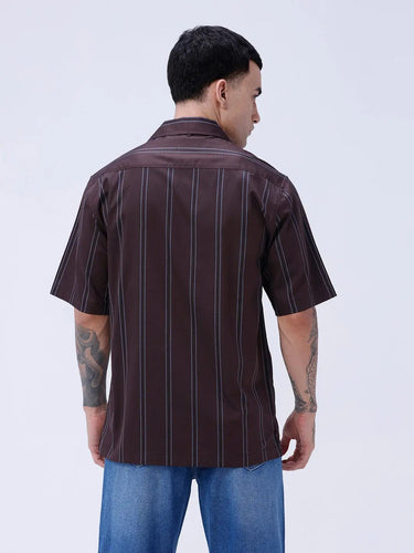 Brown Dobby Stripes ShirtUnited By Hope