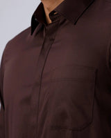 Brown Satin Plain ShirtUnited By Hope