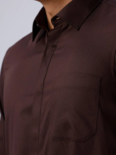 Brown Satin Plain ShirtUnited By Hope