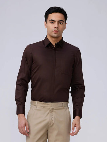 Brown Satin Plain ShirtUnited By Hope