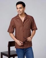 Brown Twill Stripes ShirtUnited By Hope