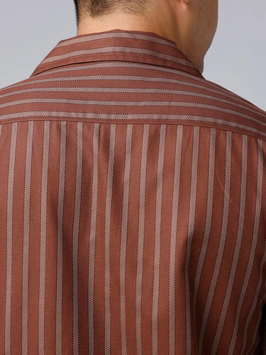 Brown Twill Stripes ShirtUnited By Hope