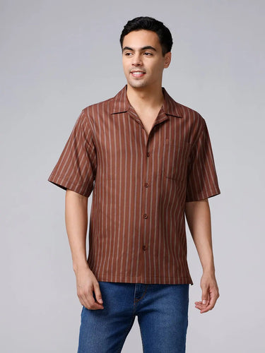 Brown Twill Stripes ShirtUnited By Hope