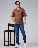 Brown Twill Stripes ShirtUnited By Hope