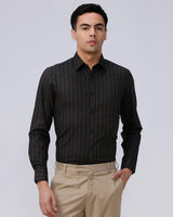 Brown and Black Stripes Twill ShirtUnited By Hope