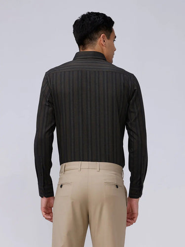 Brown and Black Stripes Twill ShirtUnited By Hope