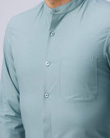Green Cotton Tencel Plain ShirtUnited By Hope