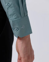 Green Cotton Tencel Plain ShirtUnited By Hope