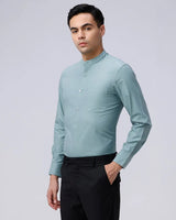 Green Cotton Tencel Plain ShirtUnited By Hope