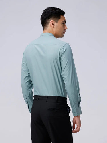 Green Cotton Tencel Plain ShirtUnited By Hope