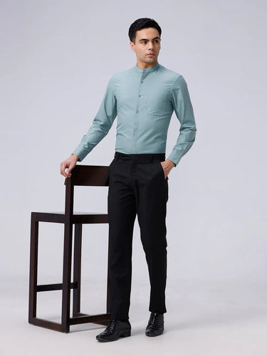 Green Cotton Tencel Plain ShirtUnited By Hope