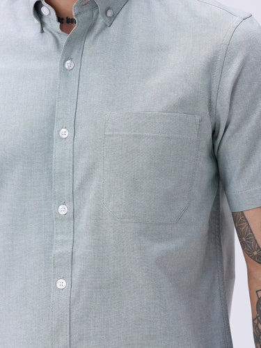 Green Oxford Plain Short Sleeve ShirtUnited By Hope
