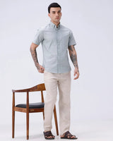 Green Oxford Plain Short Sleeve ShirtUnited By Hope