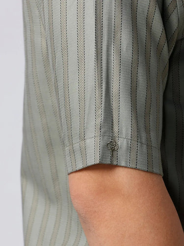 Green Twill Stripes ShirtUnited By Hope