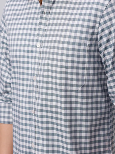 Green and Beige Checks Dobby ShirtUnited By Hope