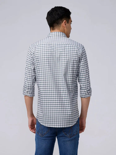 Green and Beige Checks Dobby ShirtUnited By Hope