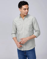 Green and Grey Checks Poplin / Dobby ShirtUnited By Hope