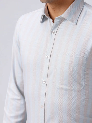 Green and Grey Stripes Dobby ShirtUnited By Hope