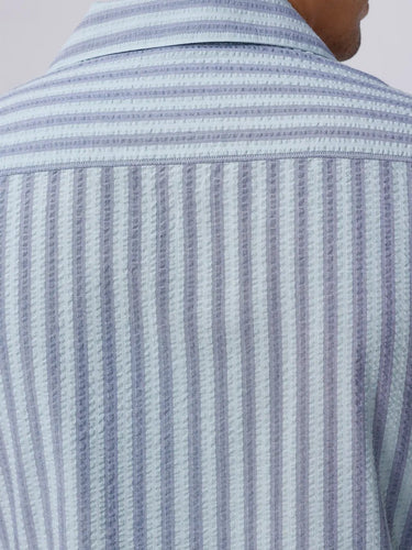 Green and Grey Stripes Waffle Dobby ShirtUnited By Hope