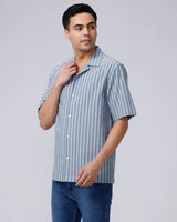 Green and Grey Stripes Waffle Dobby ShirtUnited By Hope