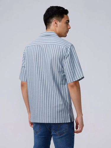 Green and Grey Stripes Waffle Dobby ShirtUnited By Hope