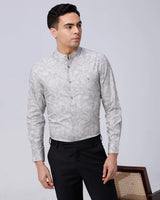 Grey Cotton Melange Prints ShirtUnited By Hope