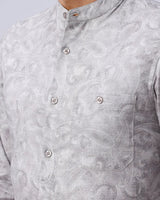 Grey Cotton Melange Prints ShirtUnited By Hope