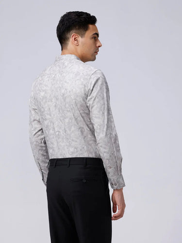 Grey Cotton Melange Prints ShirtUnited By Hope