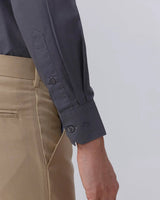 Grey Cotton Tencel Plain ShirtUnited By Hope
