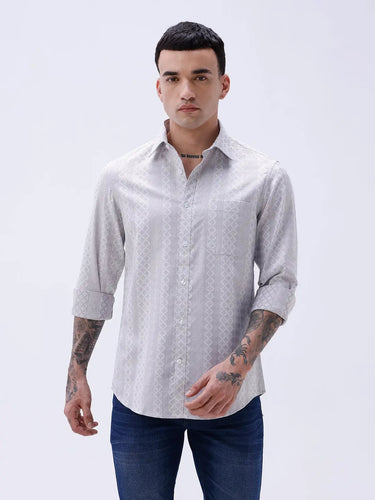 Grey Dobby Stripes ShirtUnited By Hope