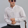 Grey Lilac Striped Linen ShirtUnited By Hope