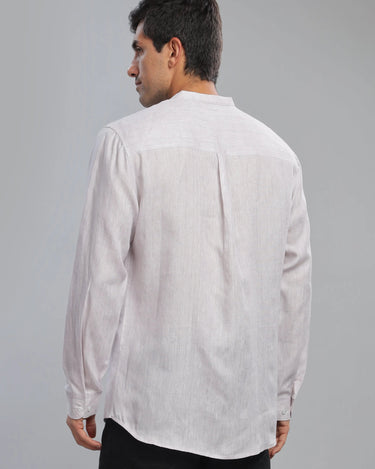 Grey Lilac Striped Linen ShirtUnited By Hope
