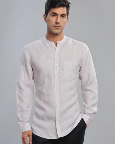 Grey Lilac Striped Linen ShirtUnited By Hope