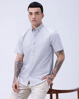 Grey Oxford Plain Short Sleeve ShirtUnited By Hope