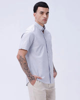 Grey Oxford Plain Short Sleeve ShirtUnited By Hope