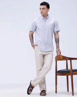Grey Oxford Plain Short Sleeve ShirtUnited By Hope