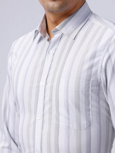 Grey Poplin Stripes ShirtUnited By Hope