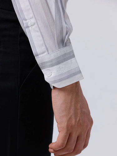 Grey Poplin Stripes ShirtUnited By Hope