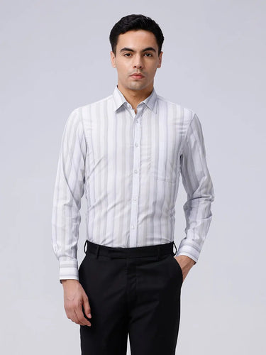 Grey Poplin Stripes ShirtUnited By Hope