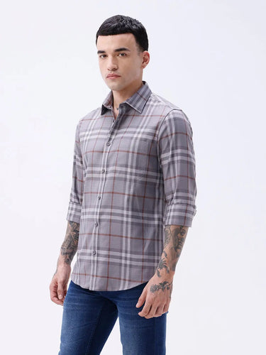 Grey Twill Checks ShirtUnited By Hope