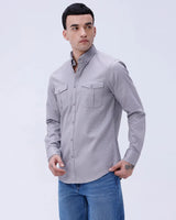 Grey Waffle Dobby Plain ShirtUnited By Hope
