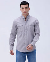 Grey Waffle Dobby Plain ShirtUnited By Hope