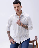 Grey and Beige Twill Structured ShirtUnited By Hope