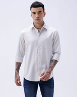 Grey and Beige Twill Structured ShirtUnited By Hope
