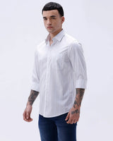 Grey and Blue Stripes Poplin ShirtUnited By Hope