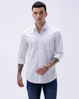 Grey and Blue Stripes Poplin ShirtUnited By Hope