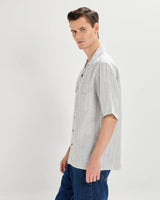 Grey oversized striped linen shirtUnited By Hope