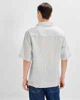 Grey oversized striped linen shirtUnited By Hope